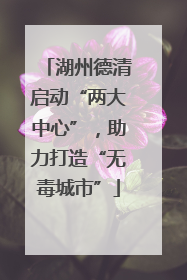 湖州德清启动“两大中心”，助力打造“无毒城市”